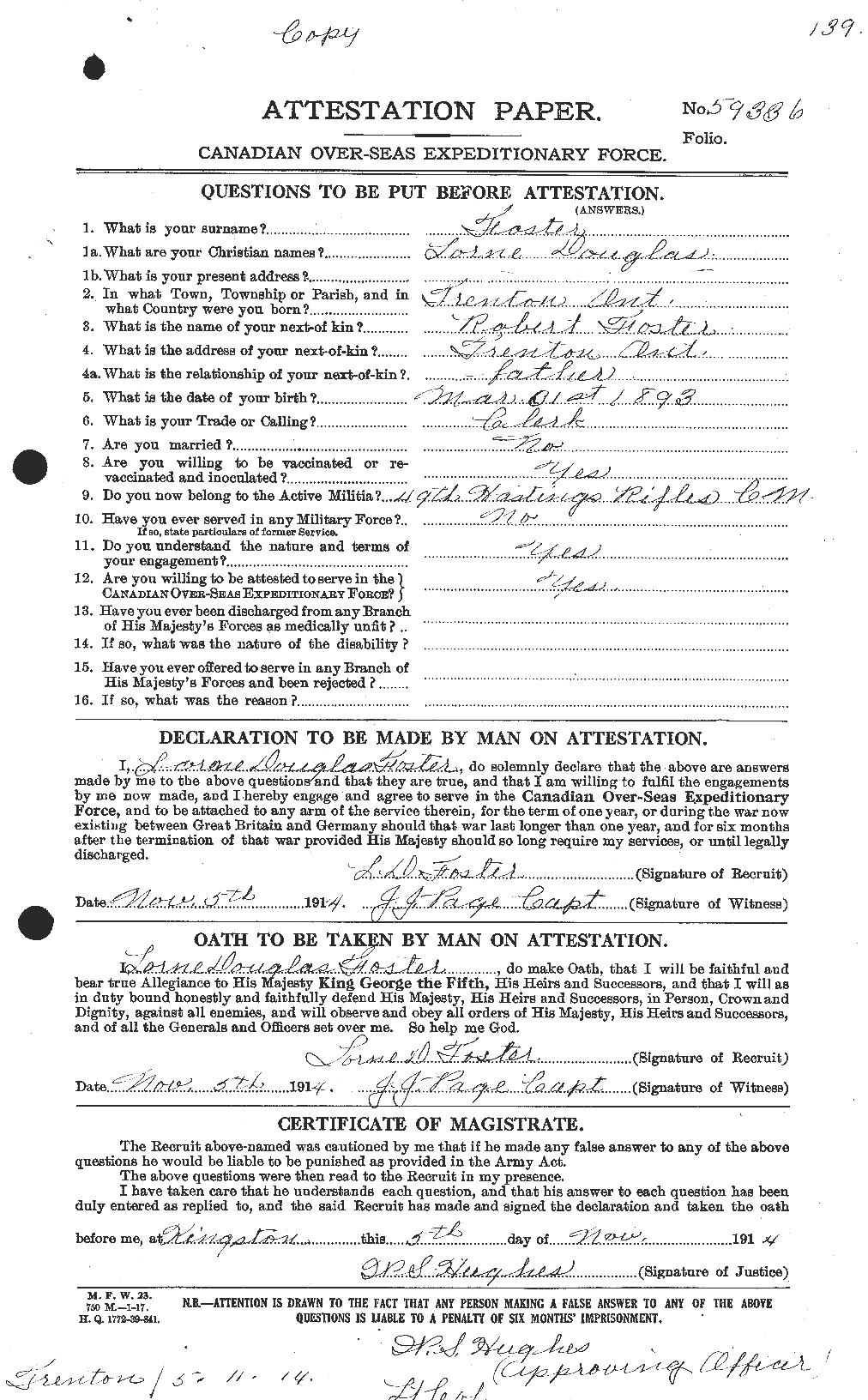Personnel Records of the First World War - CEF 333410a