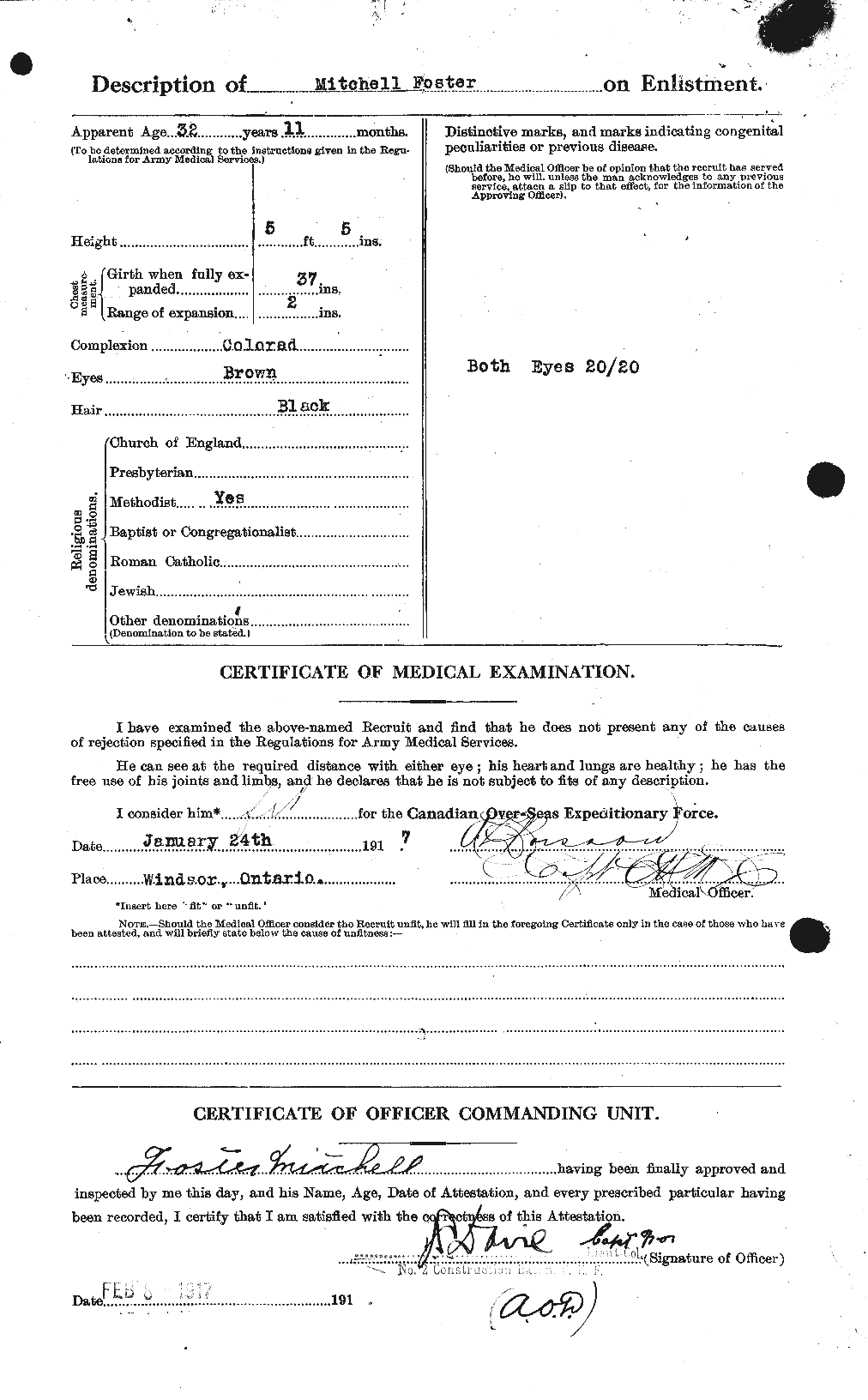 Dossiers du Personnel de la Première Guerre mondiale - CEC 333429b