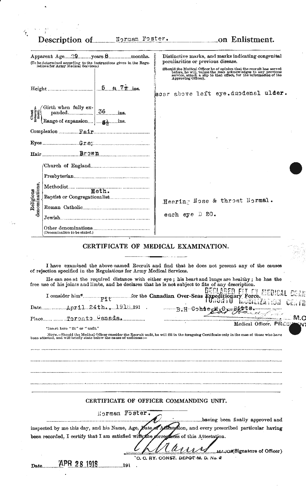 Dossiers du Personnel de la Première Guerre mondiale - CEC 333432b