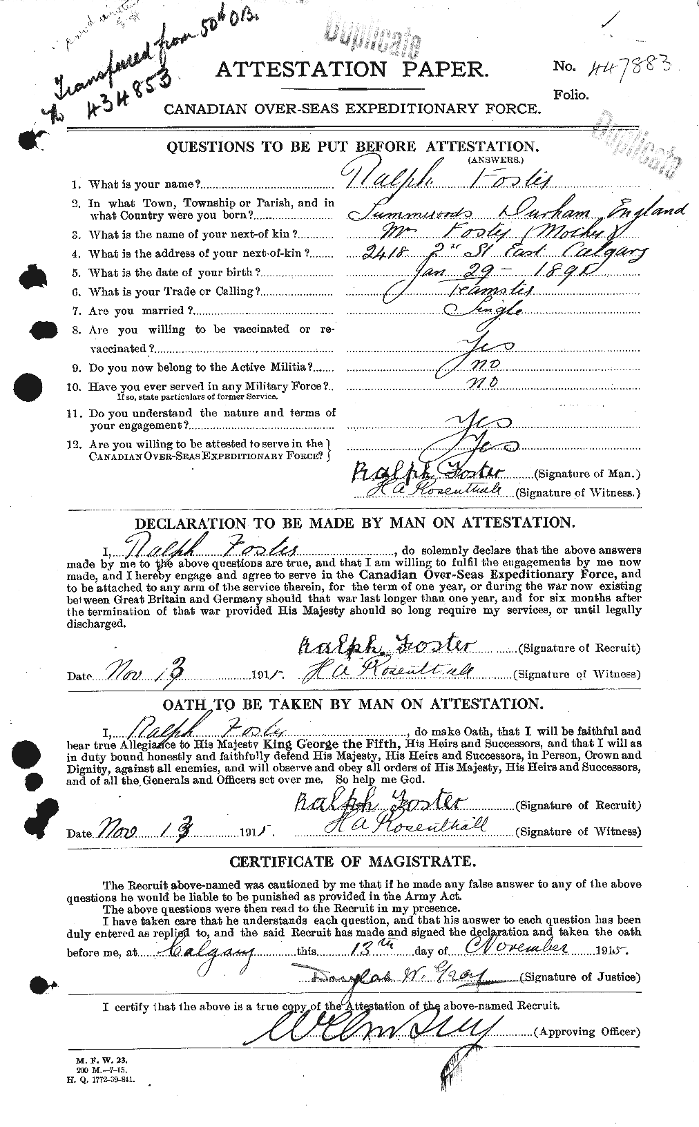 Personnel Records of the First World War - CEF 333448a