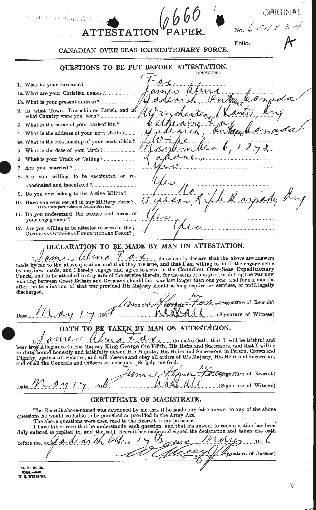 Personnel Records of the First World War - CEF 333469a