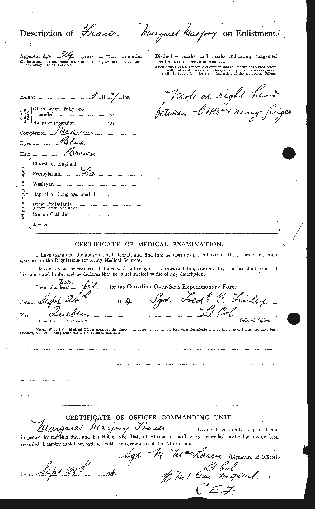 Dossiers du Personnel de la Première Guerre mondiale - CEC 334228b