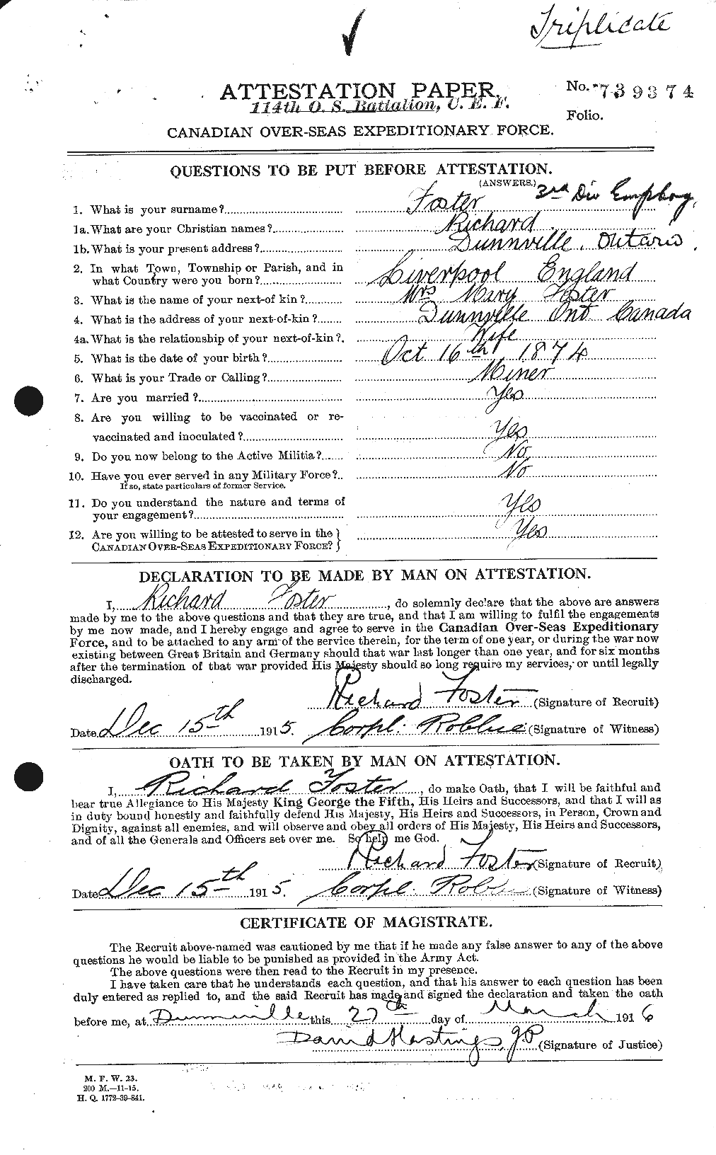 Personnel Records of the First World War - CEF 335157a