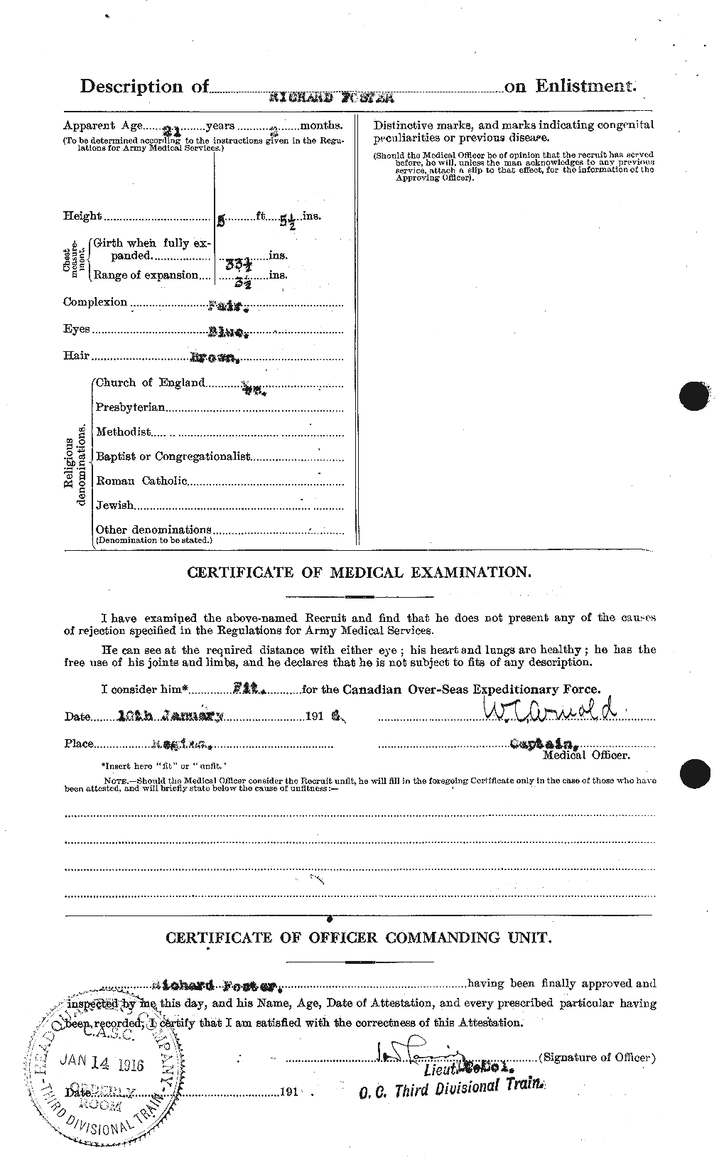 Personnel Records of the First World War - CEF 335160b