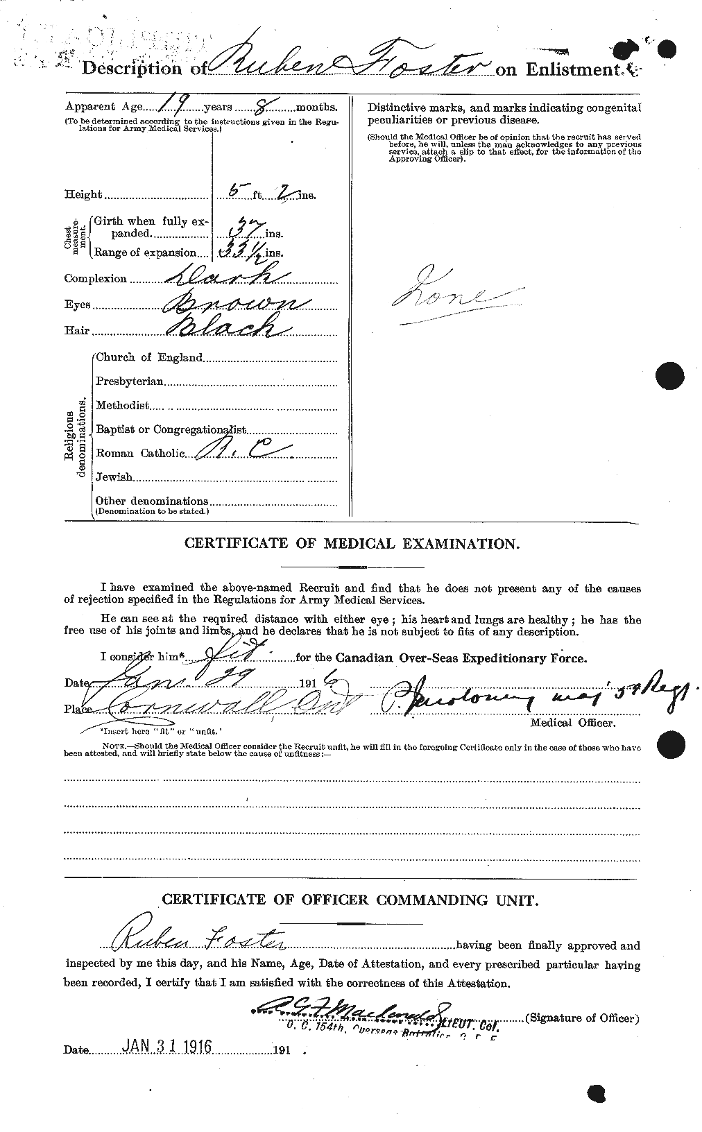 Dossiers du Personnel de la Première Guerre mondiale - CEC 335199b