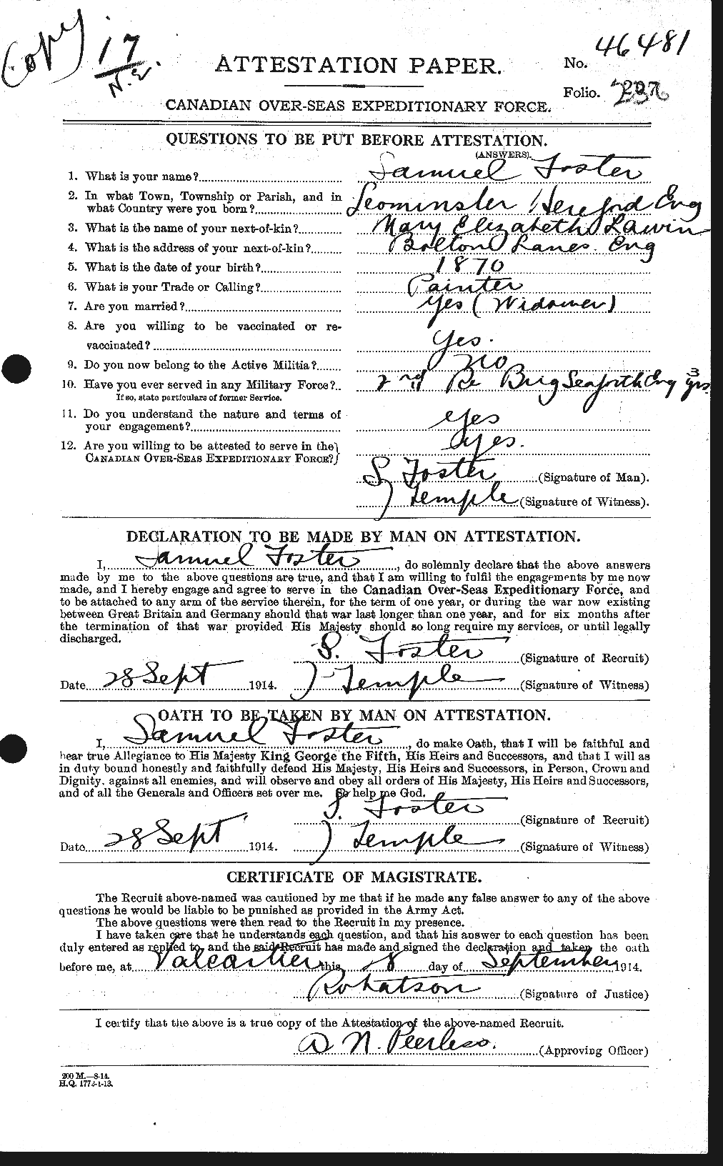 Personnel Records of the First World War - CEF 335202a