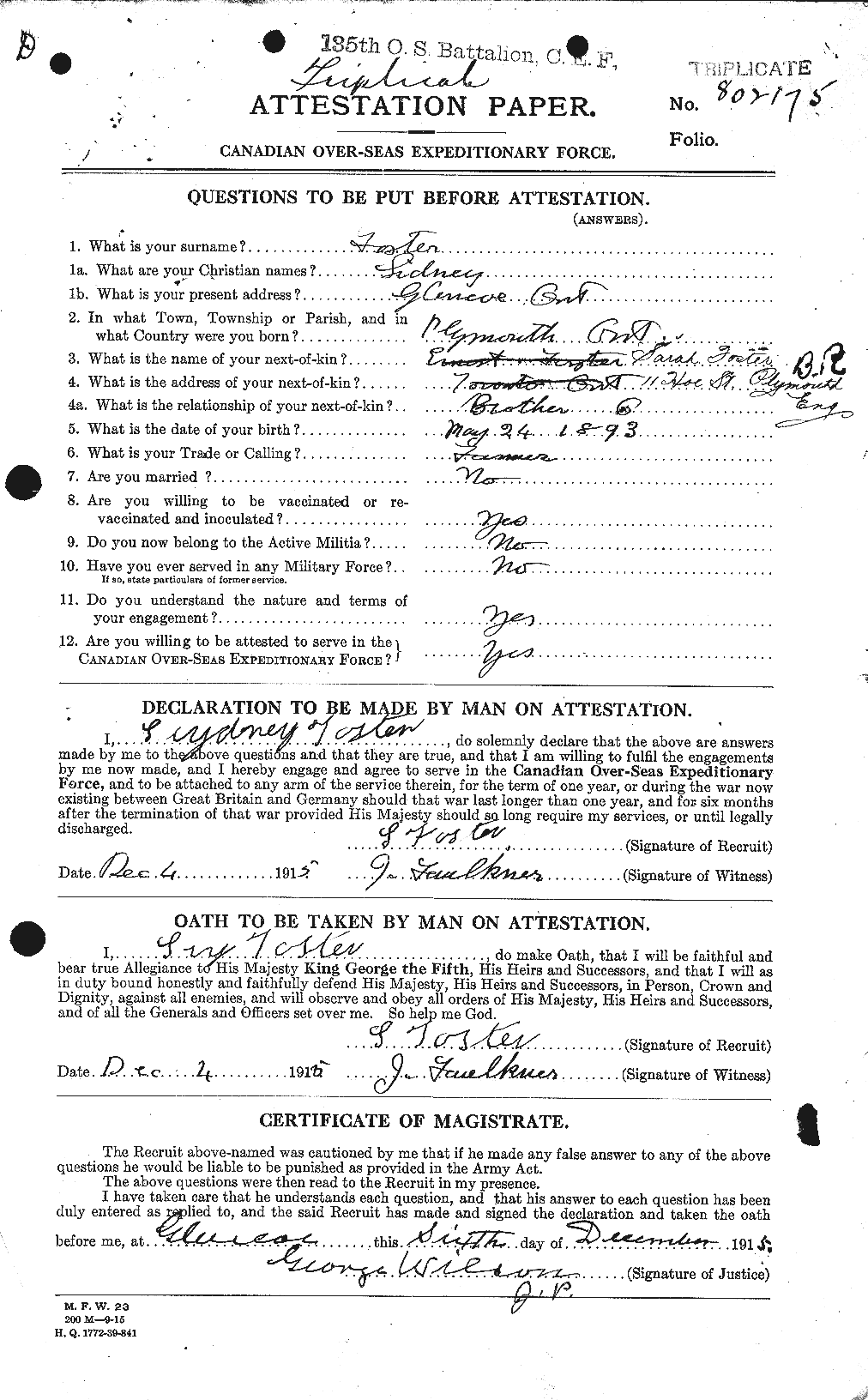 Personnel Records of the First World War - CEF 335210a