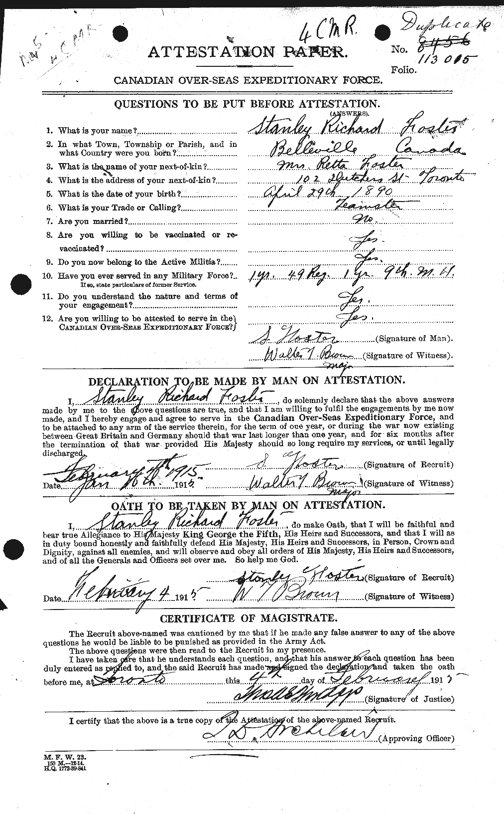 Personnel Records of the First World War - CEF 335213a