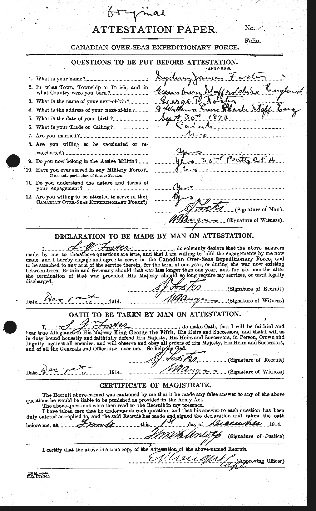 Personnel Records of the First World War - CEF 335219a