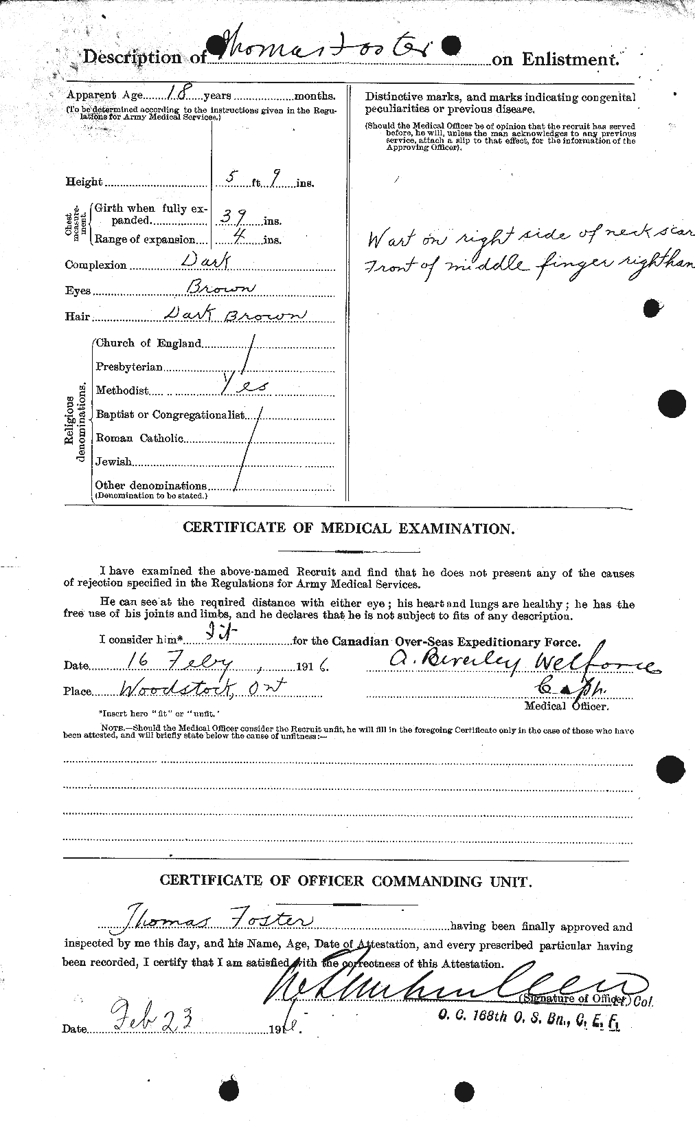 Dossiers du Personnel de la Première Guerre mondiale - CEC 335225b