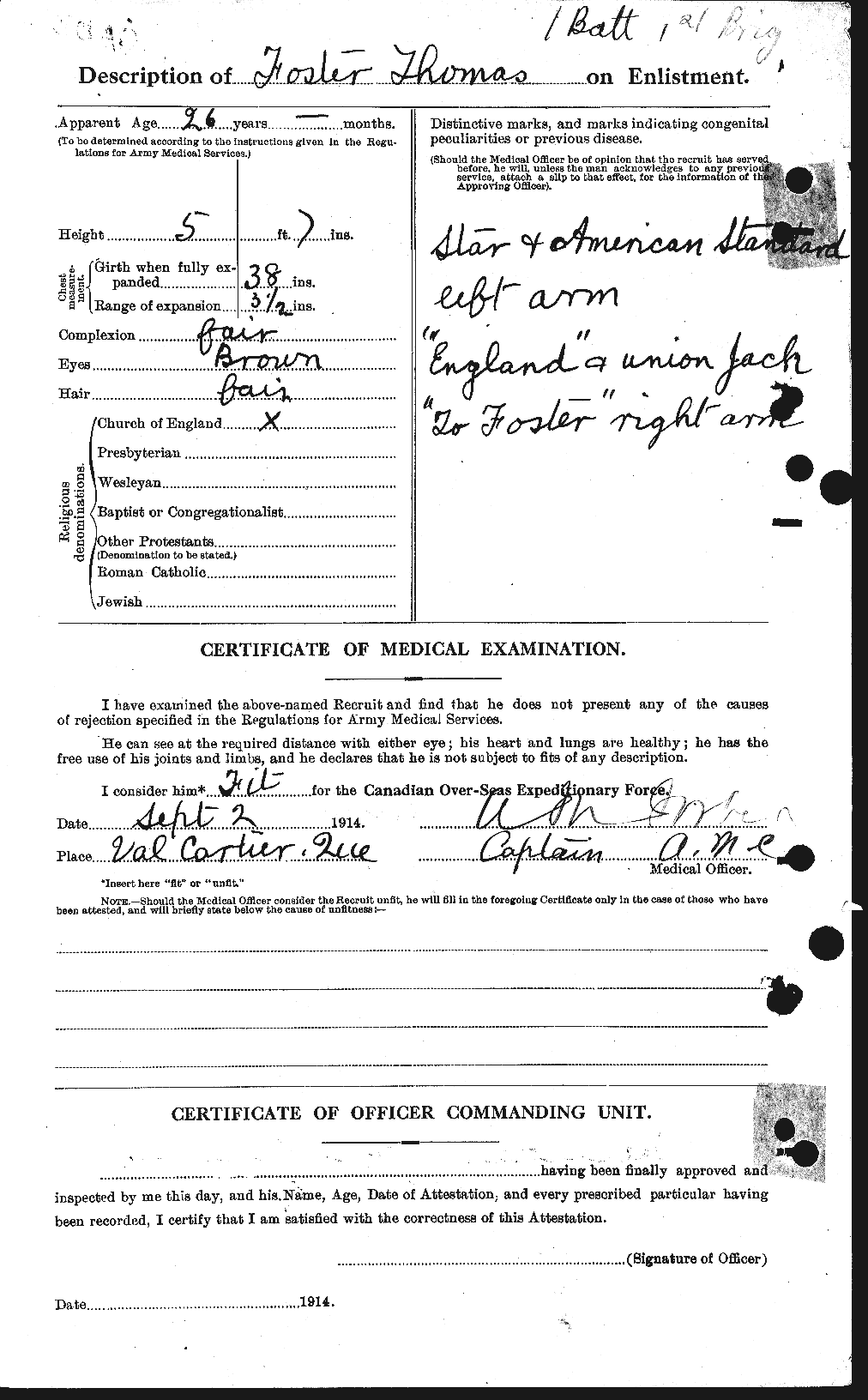 Dossiers du Personnel de la Première Guerre mondiale - CEC 335226b