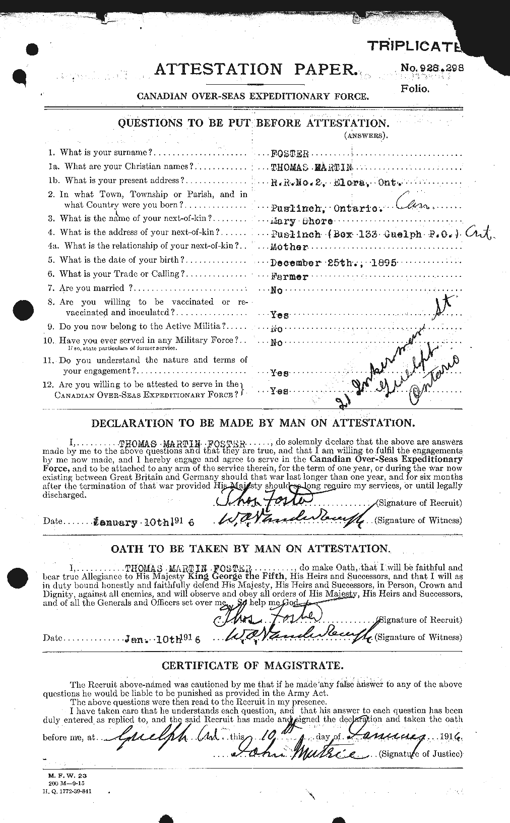 Personnel Records of the First World War - CEF 335244a