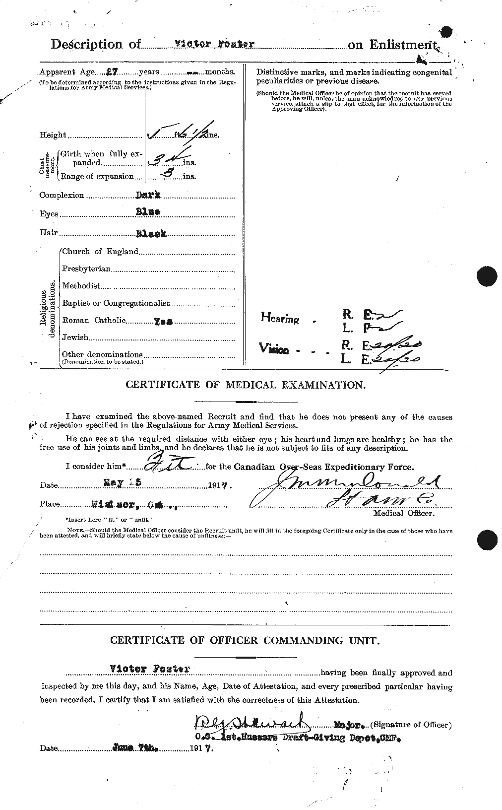 Dossiers du Personnel de la Première Guerre mondiale - CEC 335248b