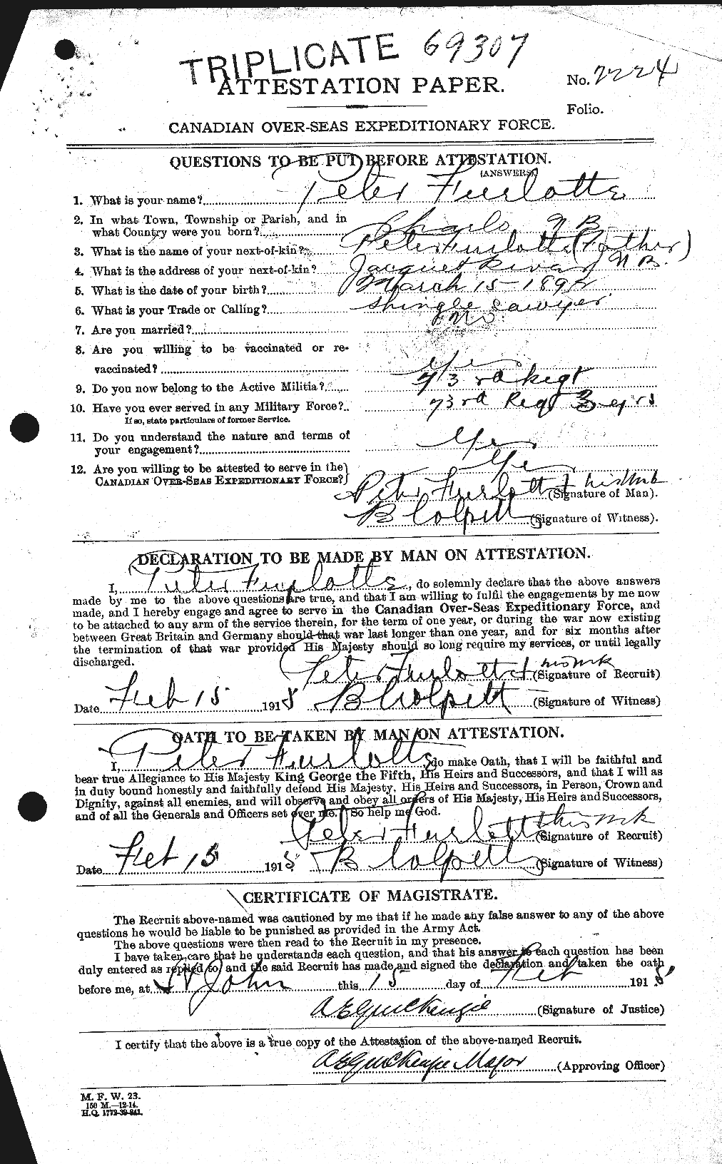 Personnel Records of the First World War - CEF 335439a