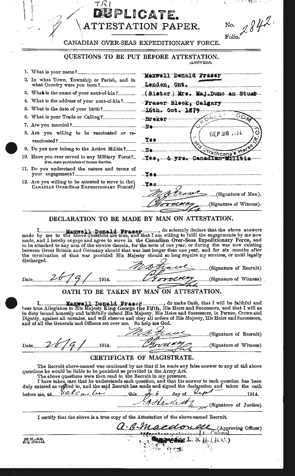 Personnel Records of the First World War - CEF 335566a