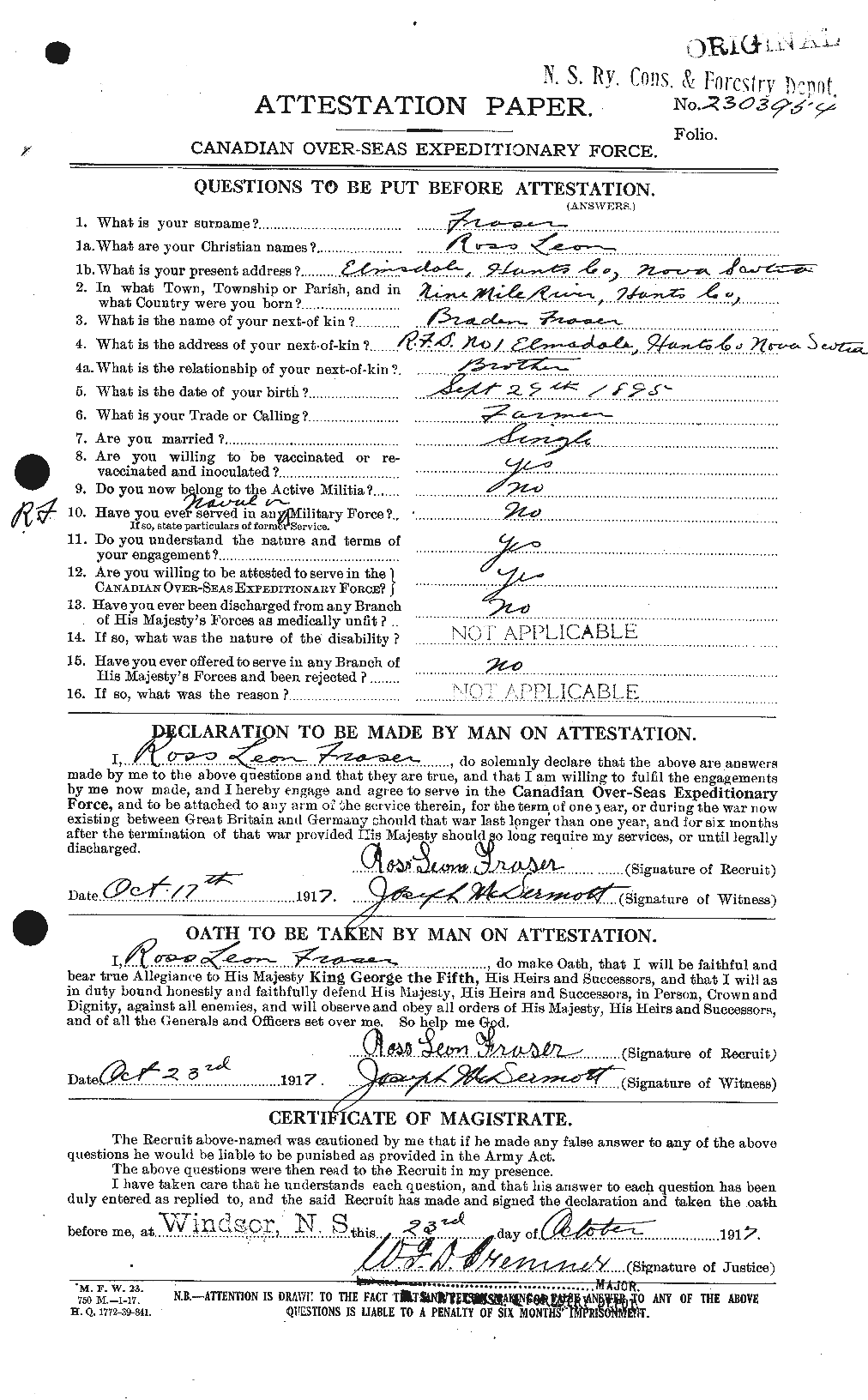 Personnel Records of the First World War - CEF 335703a