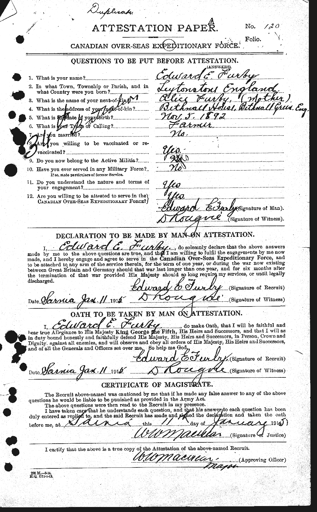 Personnel Records of the First World War - CEF 335902a