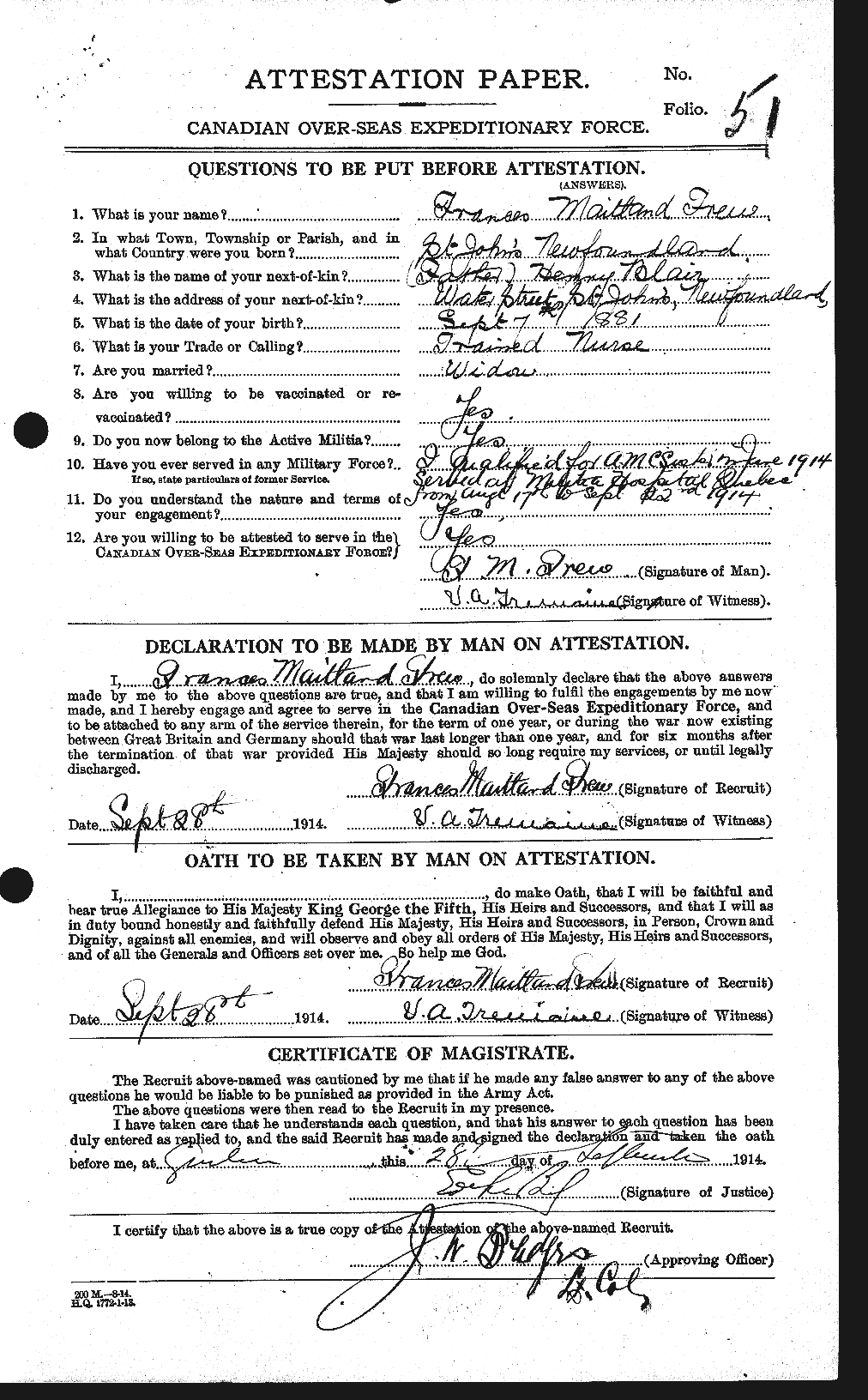 Personnel Records of the First World War - CEF 336138a