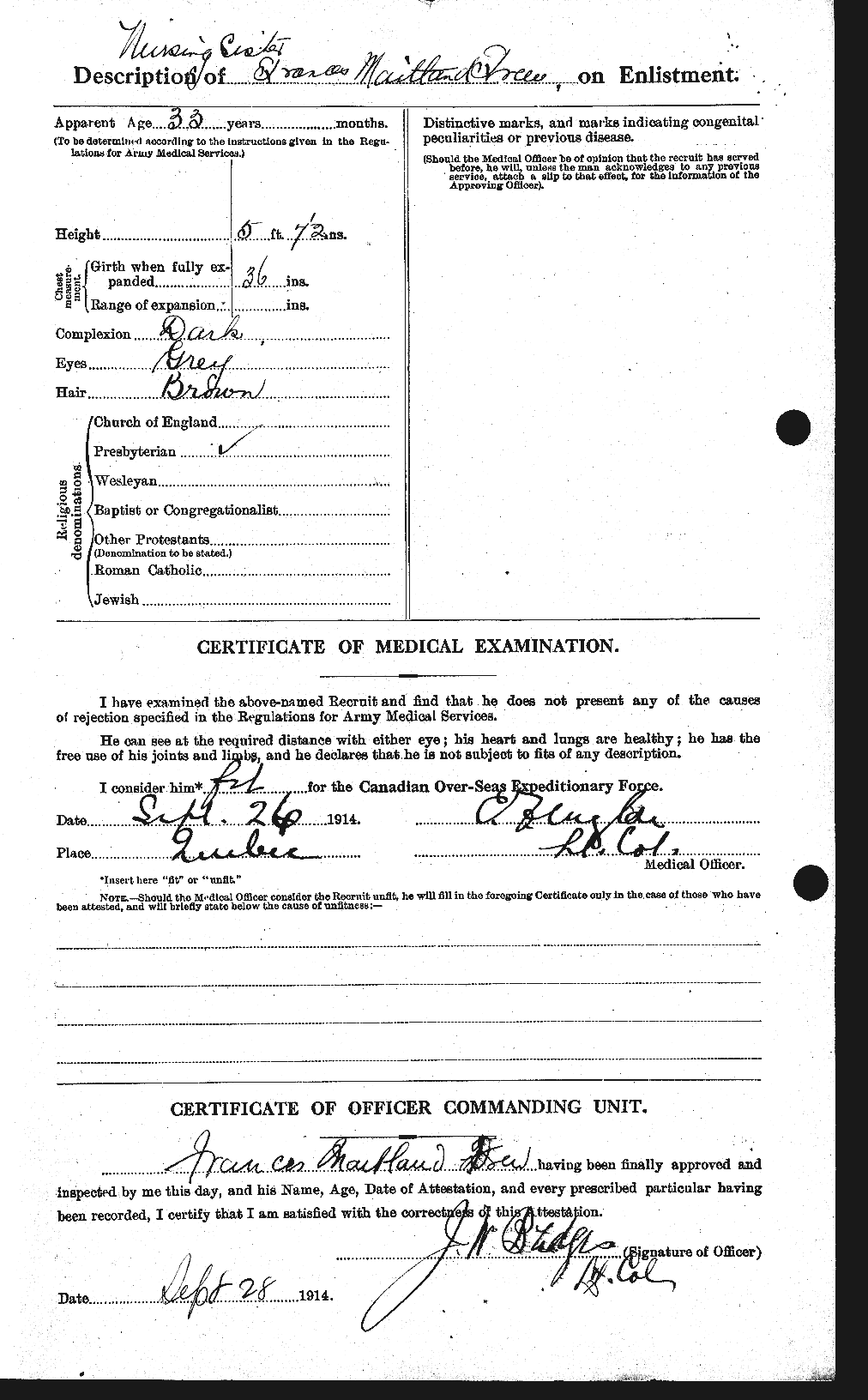 Personnel Records of the First World War - CEF 336138b