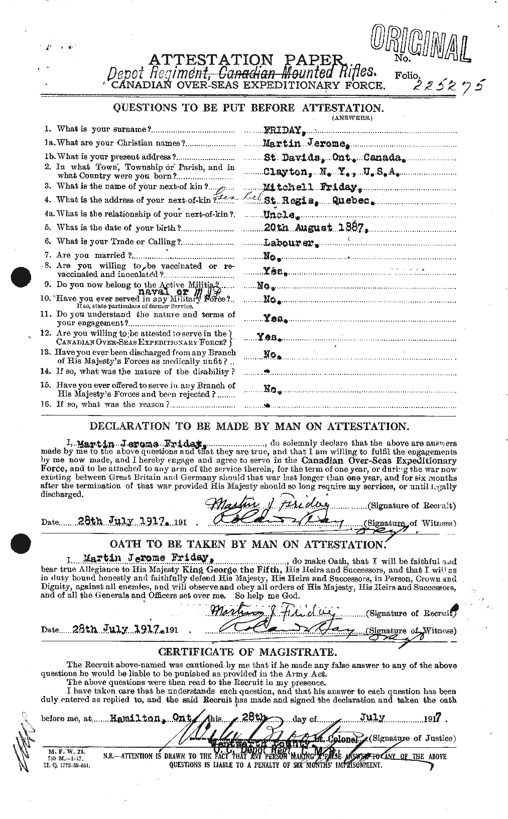 Personnel Records of the First World War - CEF 336217a