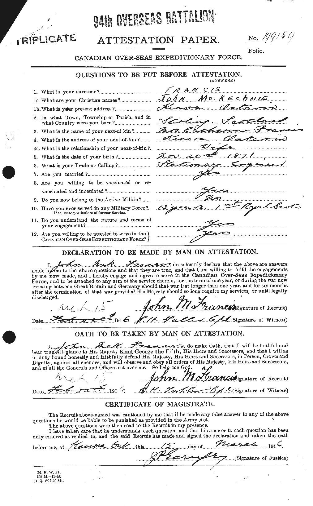 Personnel Records of the First World War - CEF 336748a