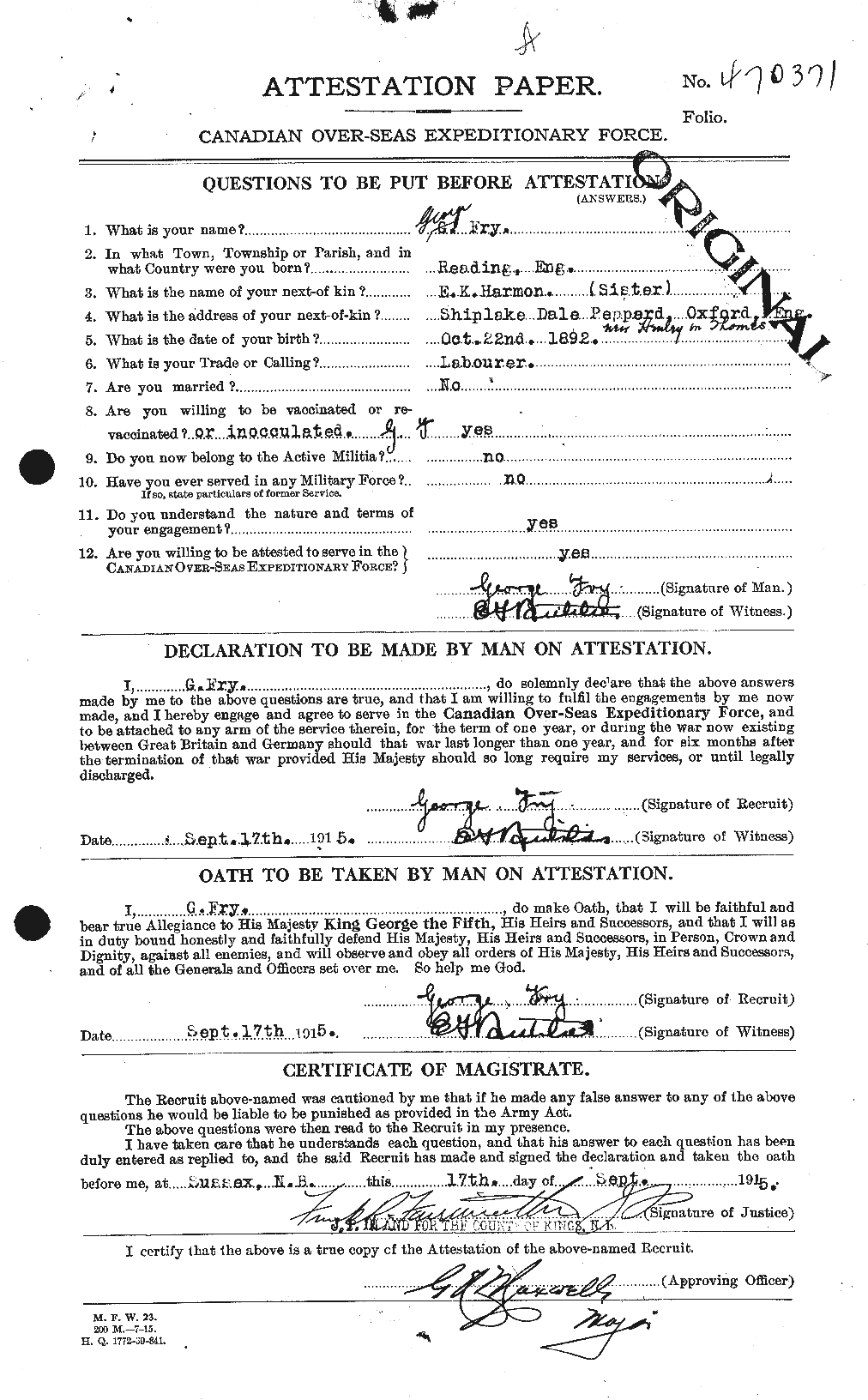 Personnel Records of the First World War - CEF 336908a