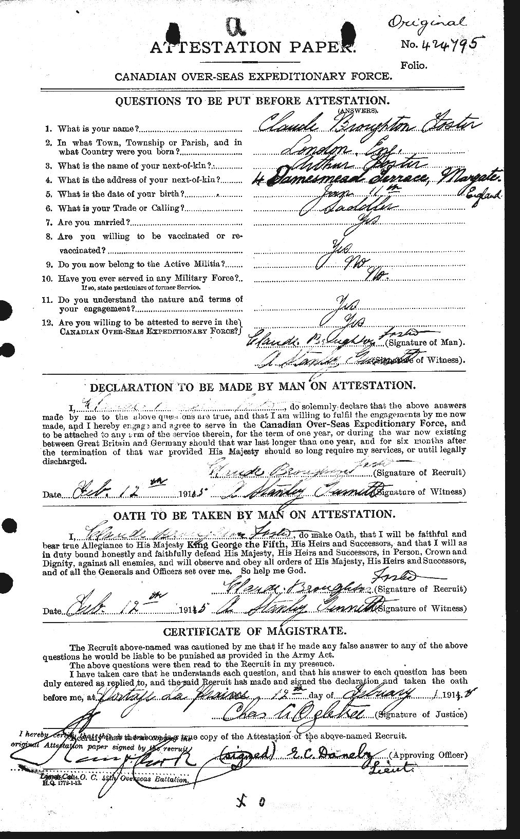 Personnel Records of the First World War - CEF 337282a