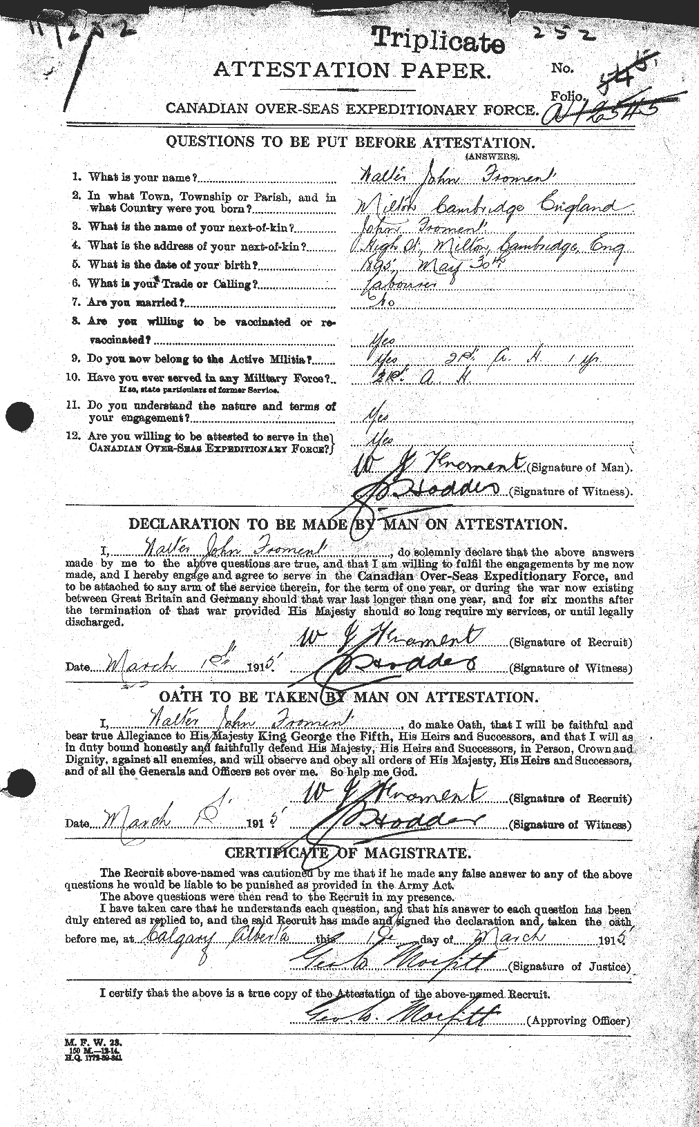 Personnel Records of the First World War - CEF 337629a