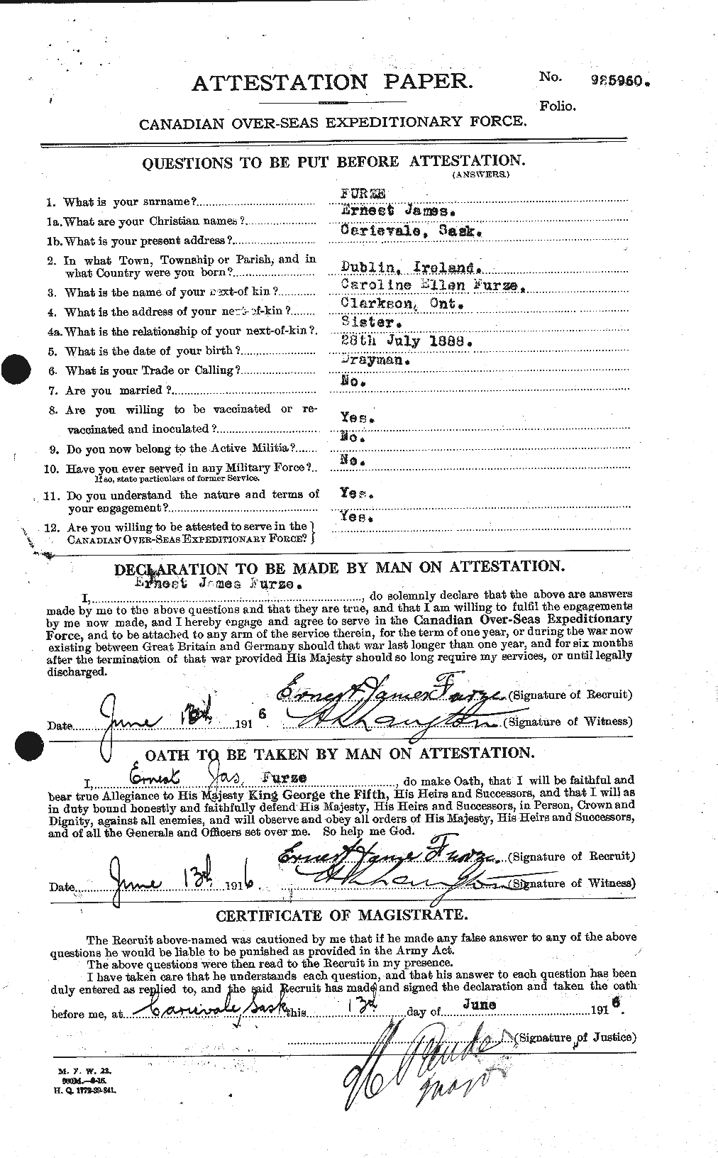 Personnel Records of the First World War - CEF 337727a