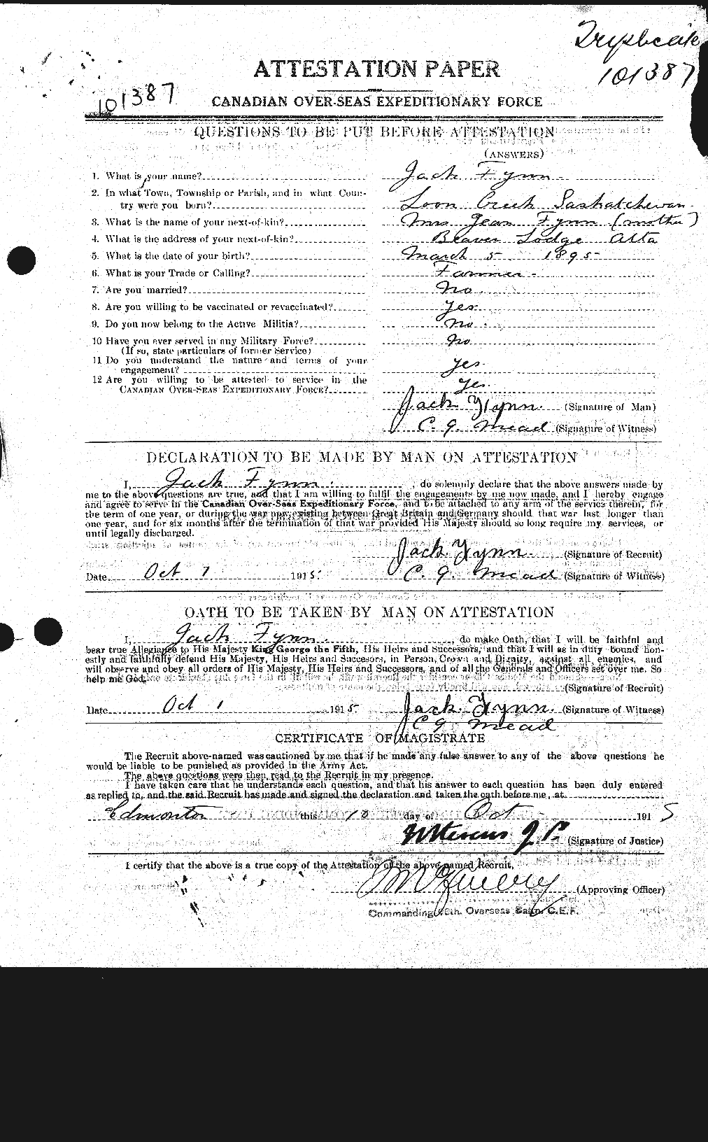 Personnel Records of the First World War - CEF 338888a