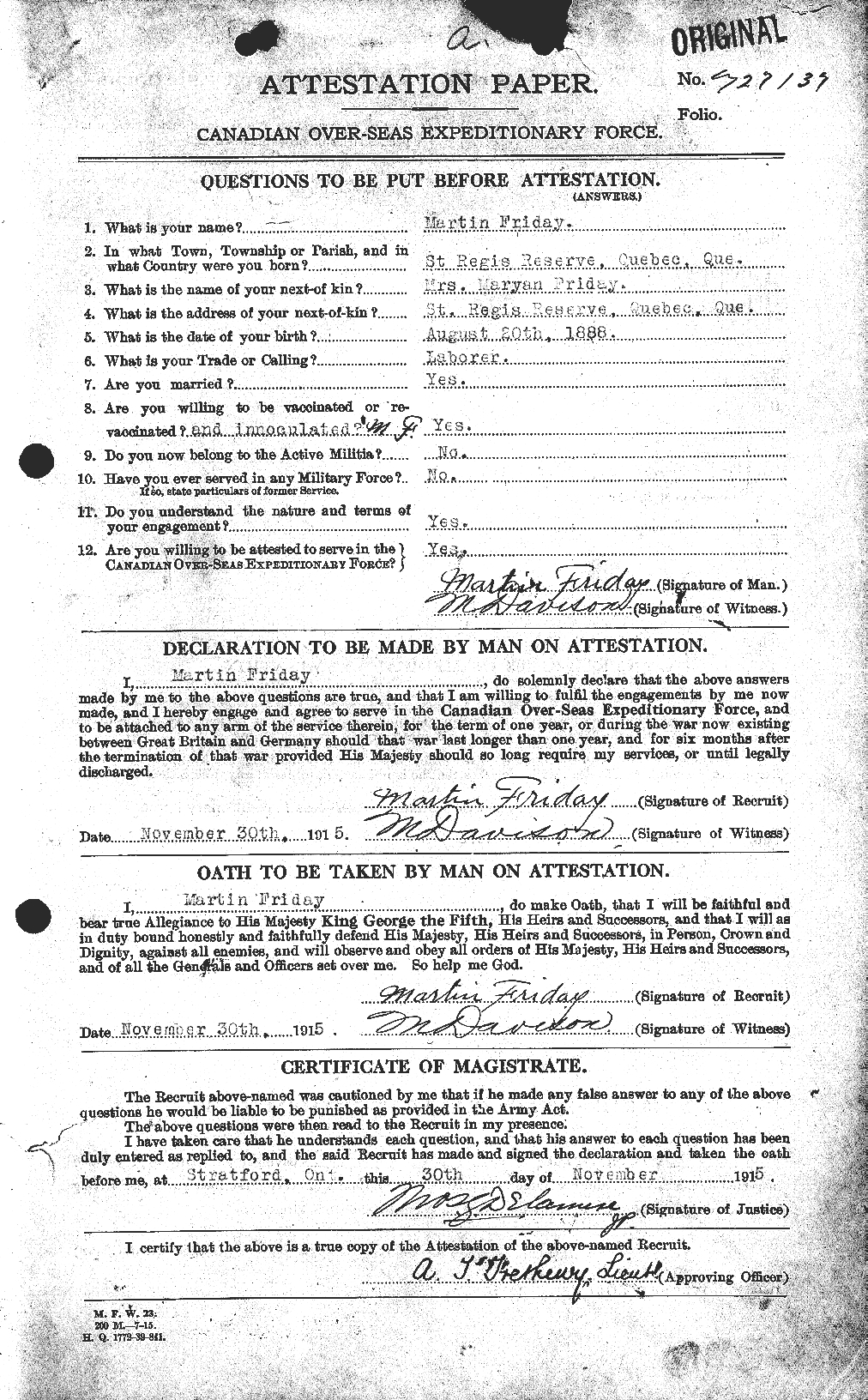 Personnel Records of the First World War - CEF 339729a