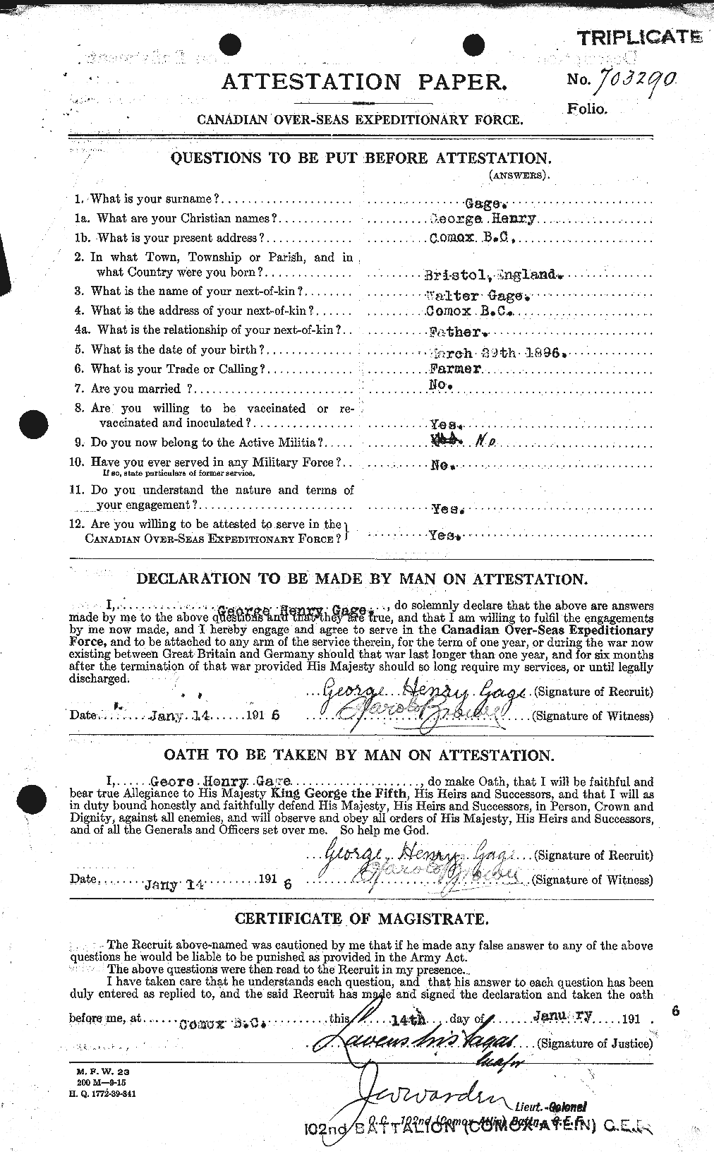 Personnel Records of the First World War - CEF 339940a