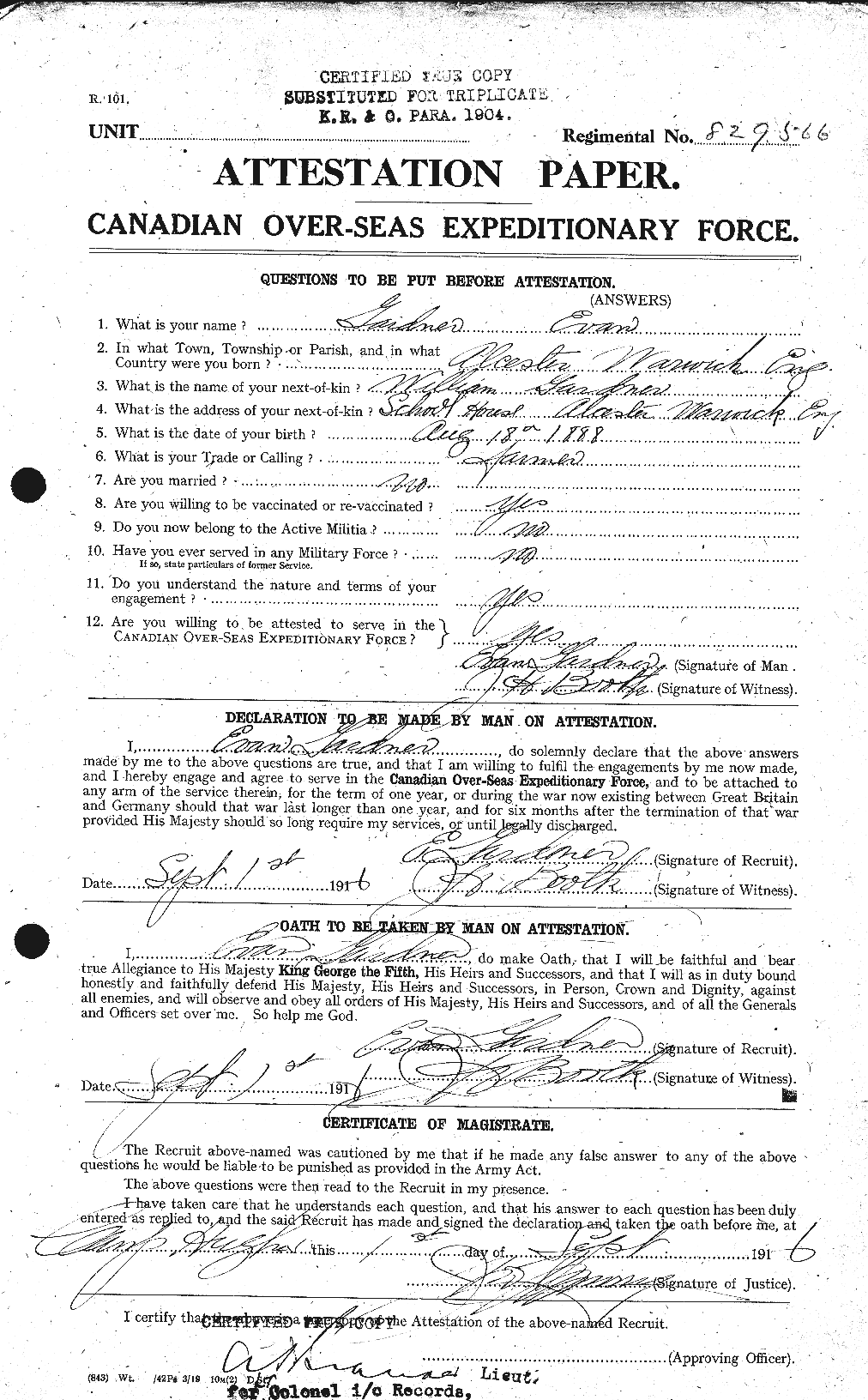 Personnel Records of the First World War - CEF 341009a