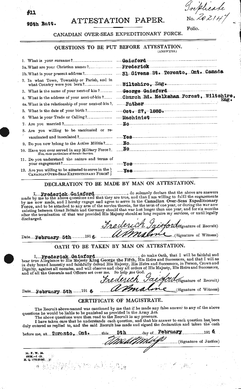 Personnel Records of the First World War - CEF 341127a