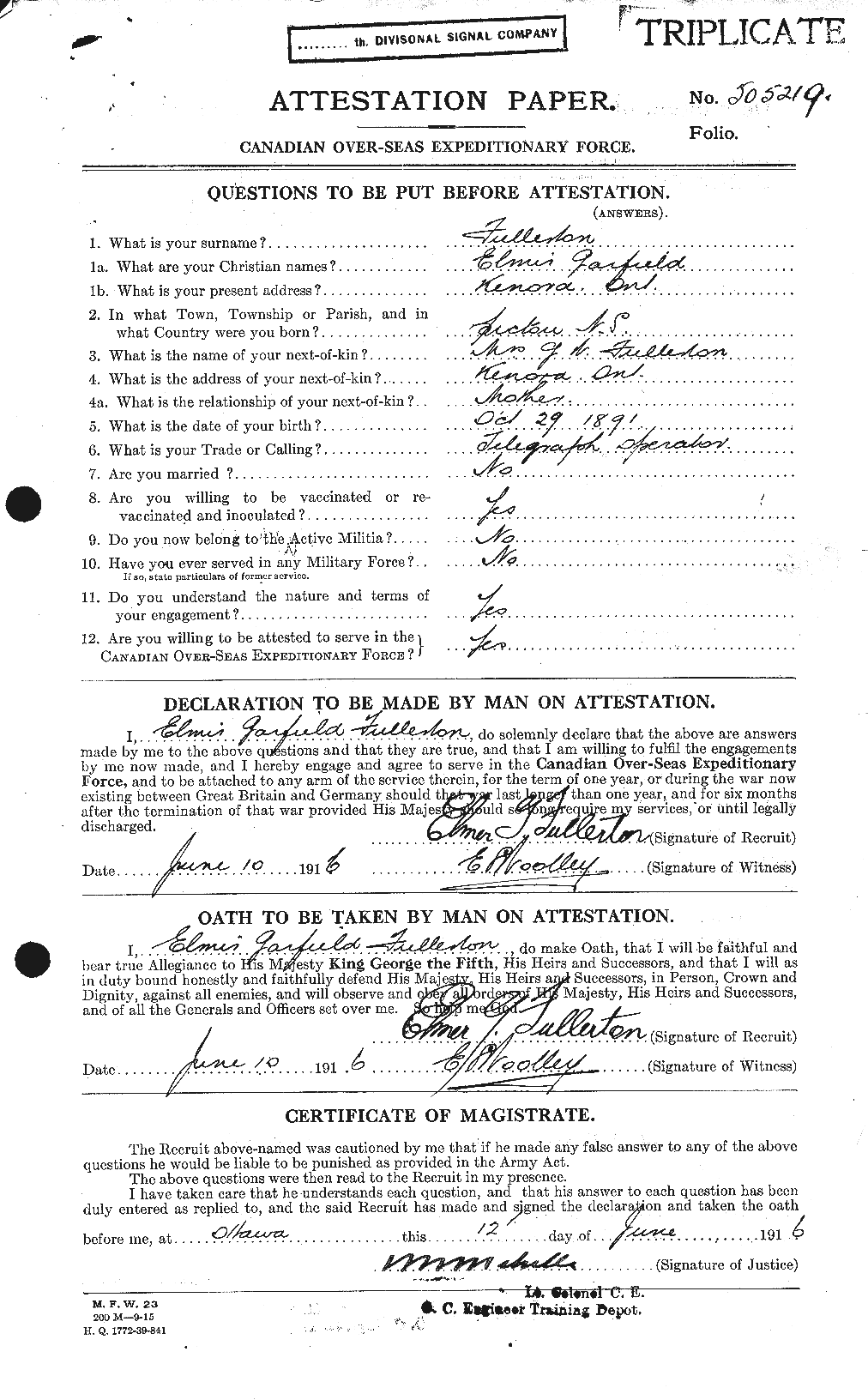 Personnel Records of the First World War - CEF 341250a