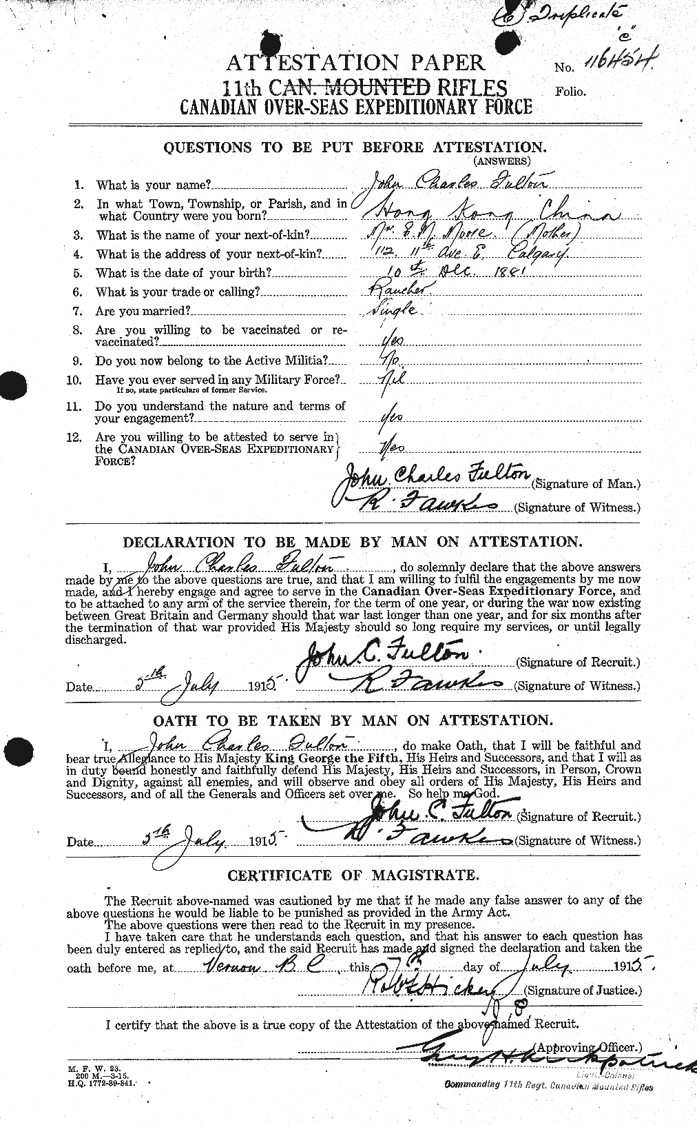 Personnel Records of the First World War - CEF 341401a