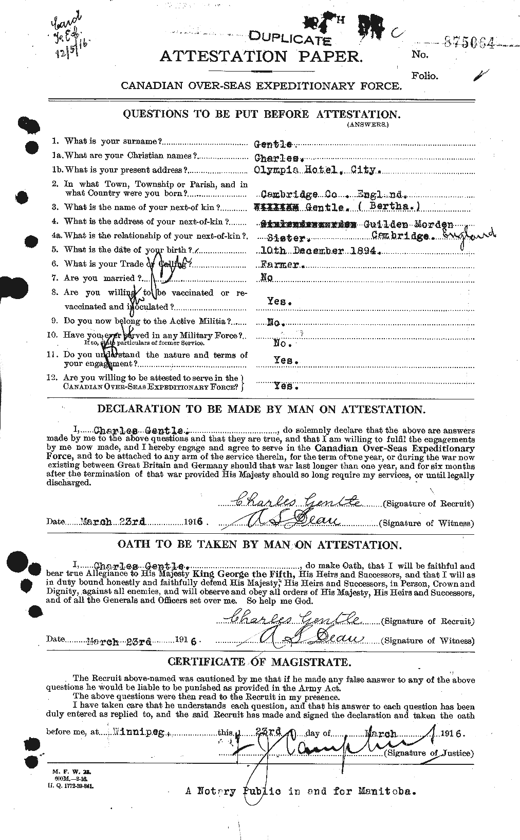 Personnel Records of the First World War - CEF 341517a