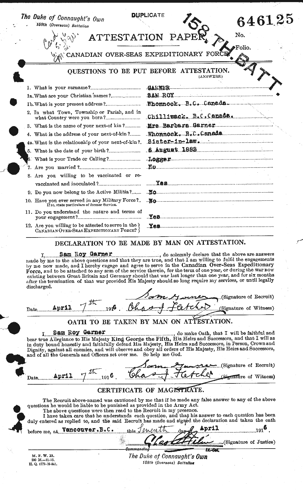 Personnel Records of the First World War - CEF 341881a