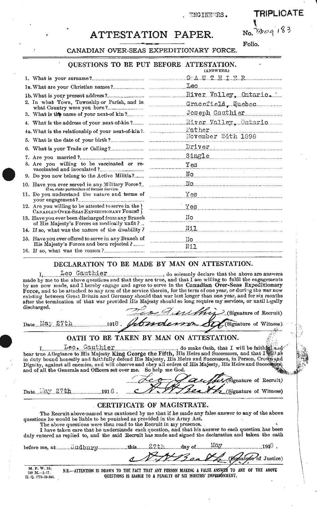 Personnel Records of the First World War - CEF 342365a