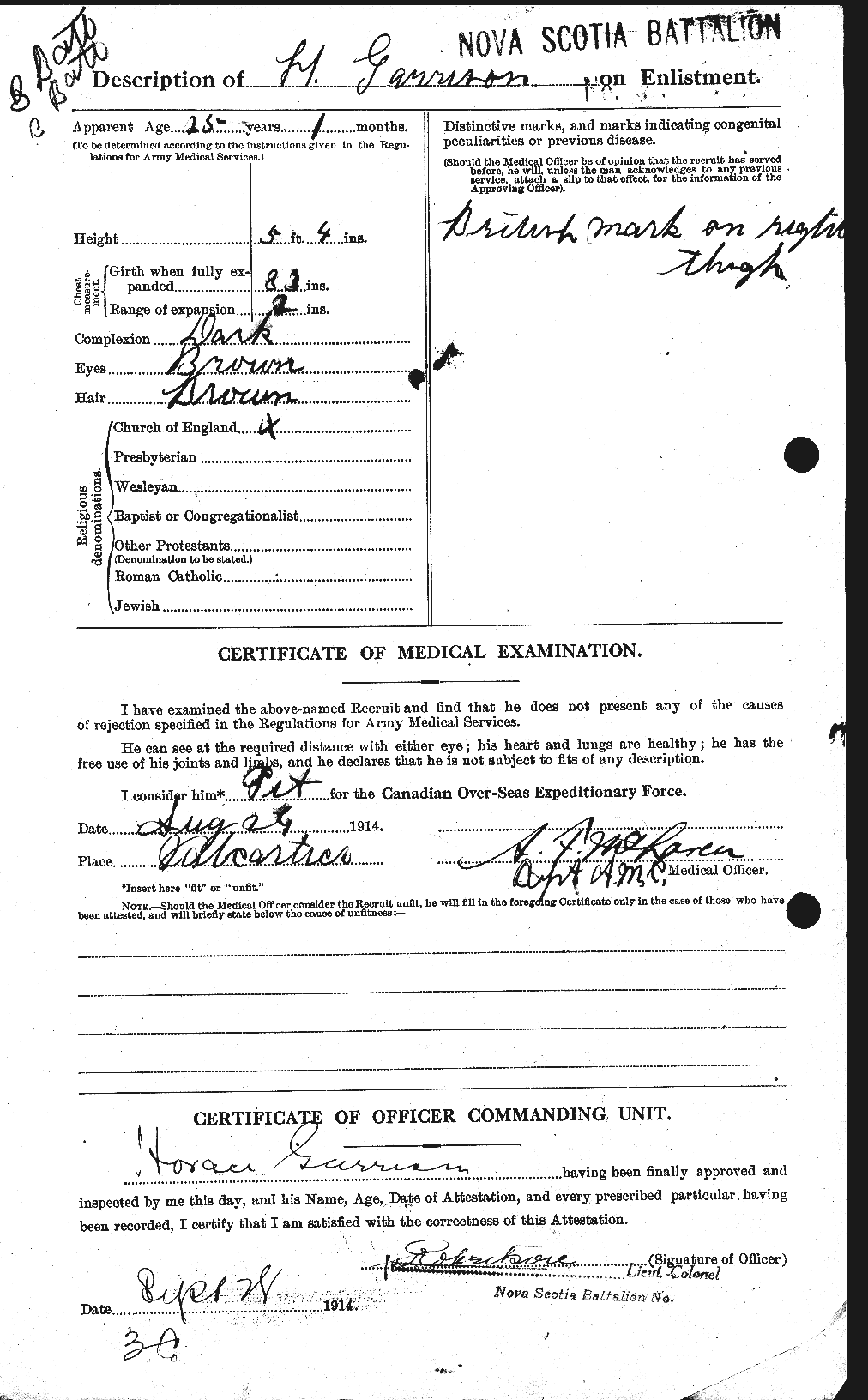 Personnel Records of the First World War - CEF 343394b