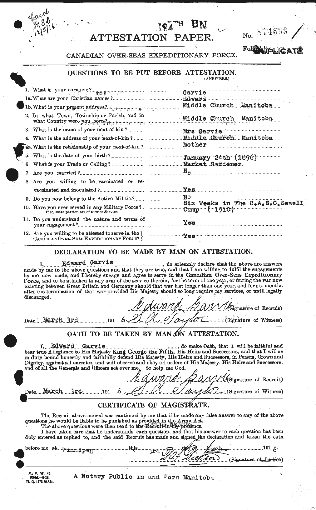 Personnel Records of the First World War - CEF 343638a