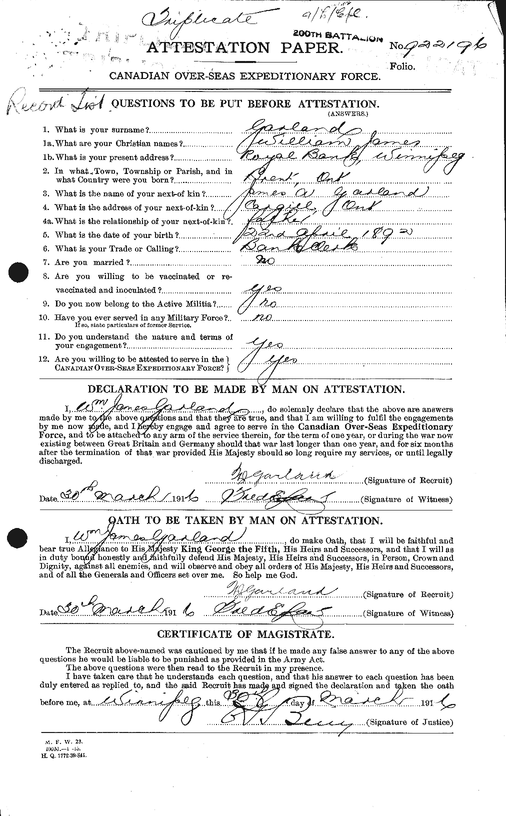 Personnel Records of the First World War - CEF 343995a