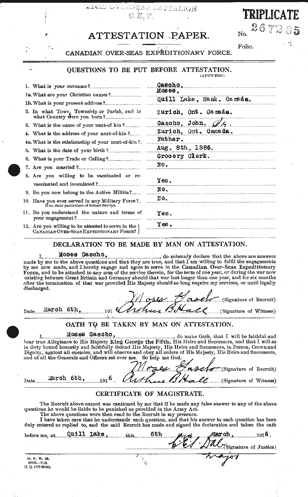 Personnel Records of the First World War - CEF 344967a