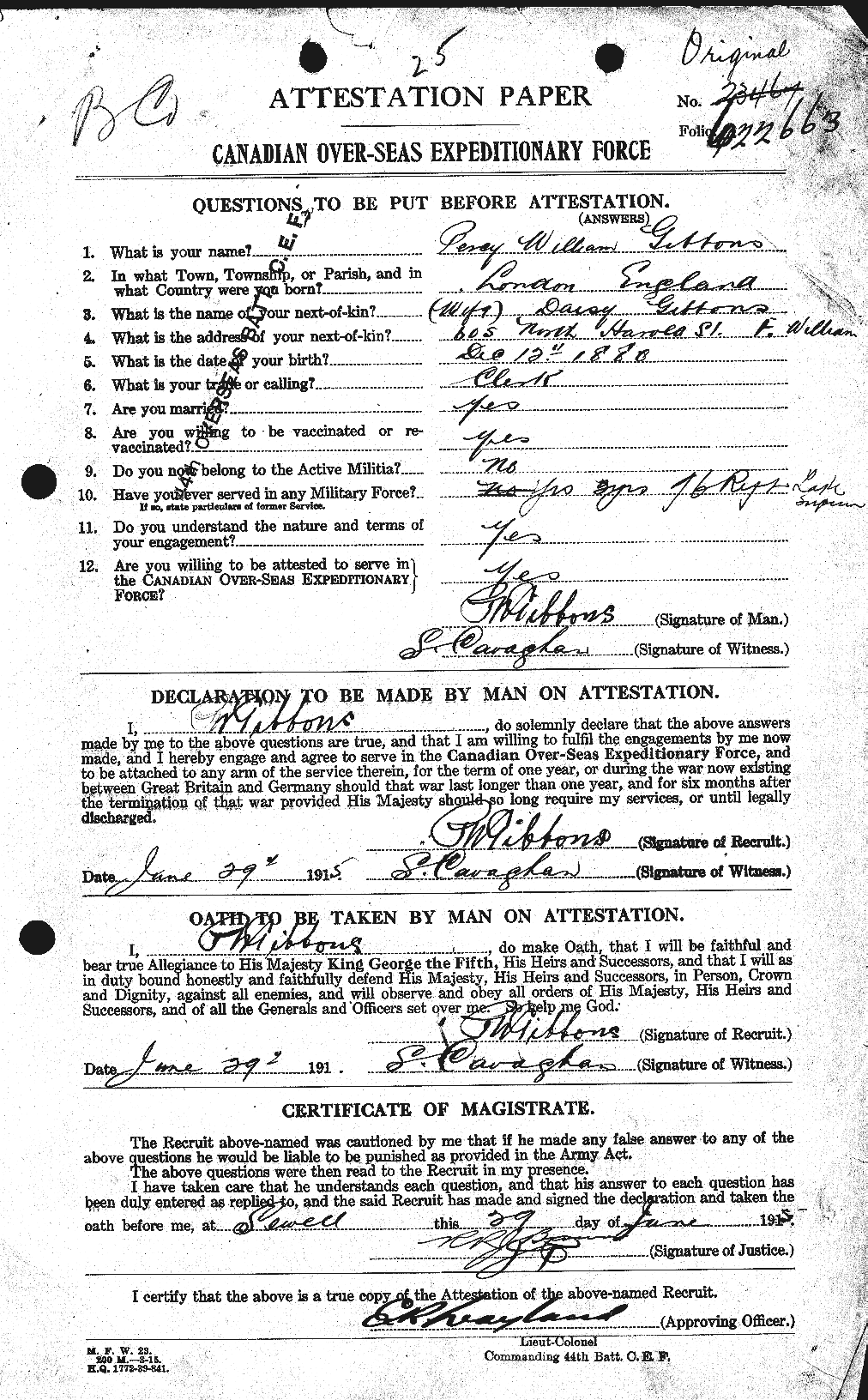 Personnel Records of the First World War - CEF 345075a