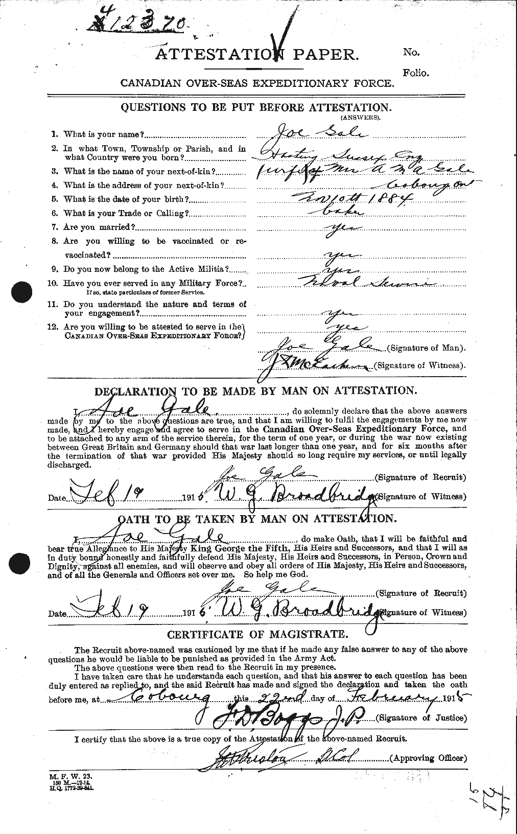 Personnel Records of the First World War - CEF 345381a
