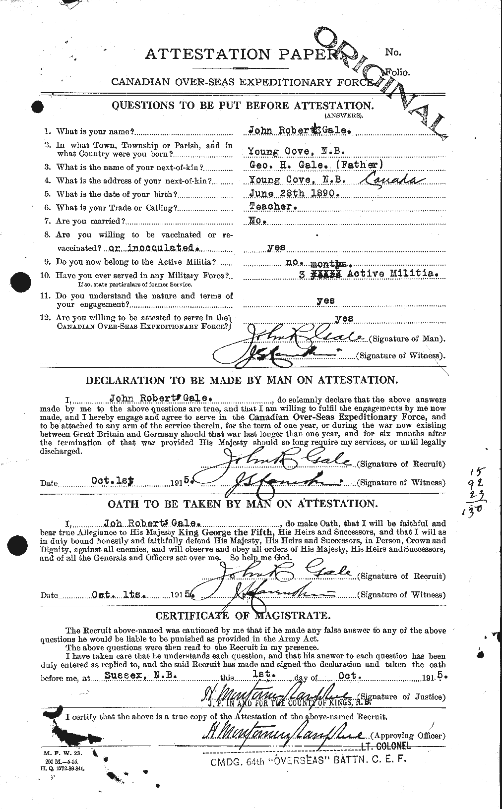 Personnel Records of the First World War - CEF 345390a