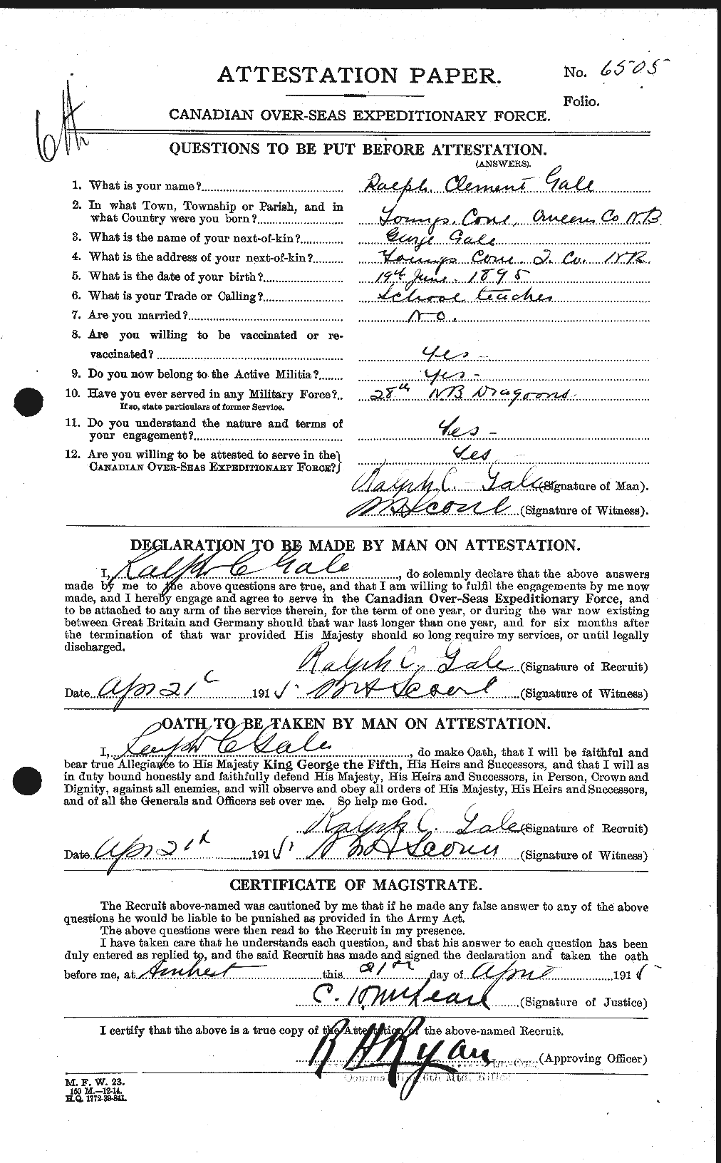Personnel Records of the First World War - CEF 345405a