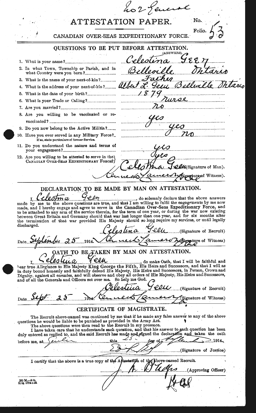 Personnel Records of the First World War - CEF 346907a