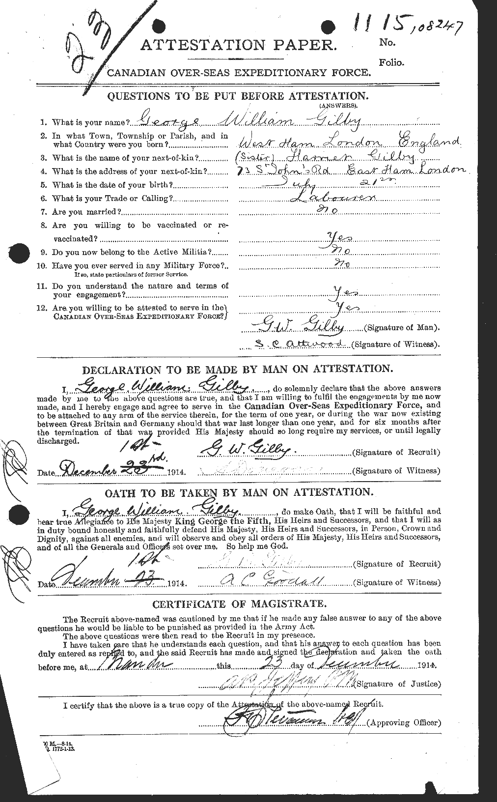 Personnel Records of the First World War - CEF 346925a