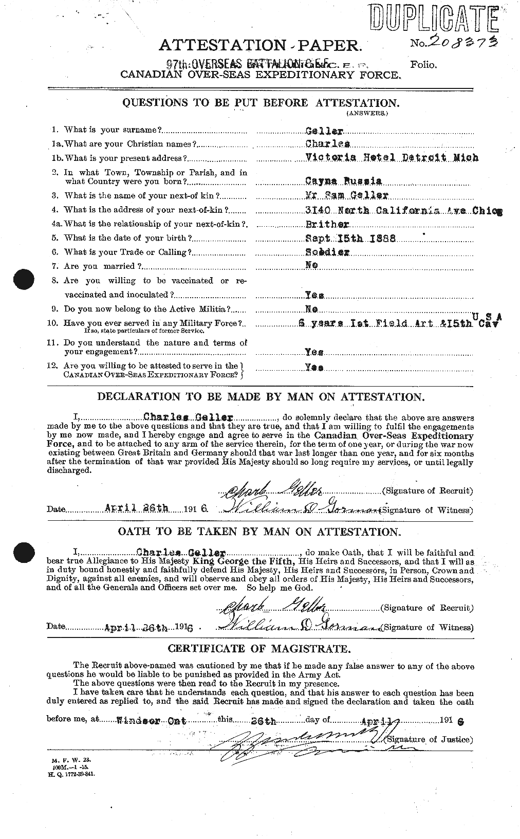 Personnel Records of the First World War - CEF 347495a